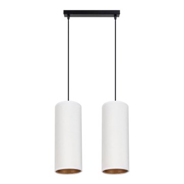 Lampadario a sospensione con filo AVALO 2xE27/60W/230V bianco