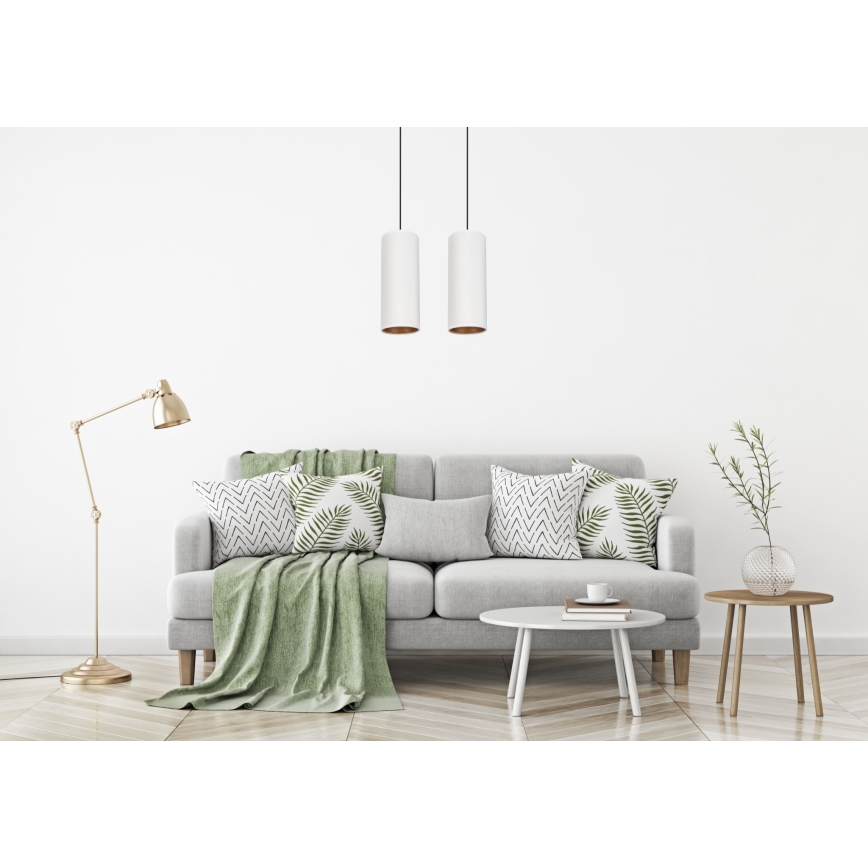Lampadario a sospensione con filo AVALO 2xE27/60W/230V bianco