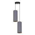 Lampadario a sospensione con filo AVALO 2xE27/60W/230V diametro 20 cm grigio