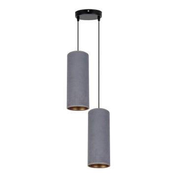 Lampadario a sospensione con filo AVALO 2xE27/60W/230V diametro 20 cm grigio