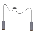 Lampadario a sospensione con filo AVALO 2xE27/60W/230V ragno grigio