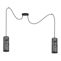 Lampadario a sospensione con filo AVALO 2xE27/60W/230V ragno grigio/nero