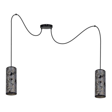 Lampadario a sospensione con filo AVALO 2xE27/60W/230V ragno grigio/nero