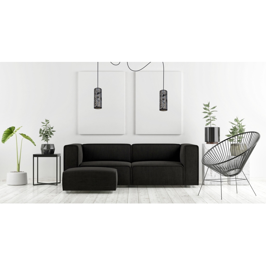Lampadario a sospensione con filo AVALO 2xE27/60W/230V ragno grigio/nero