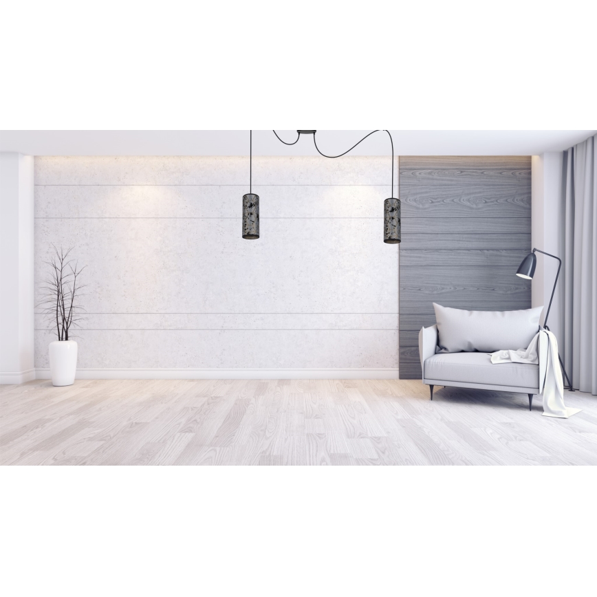 Lampadario a sospensione con filo AVALO 2xE27/60W/230V ragno grigio/nero