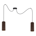 Lampadario a sospensione con filo AVALO 2xE27/60W/230V ragno marrone/rame