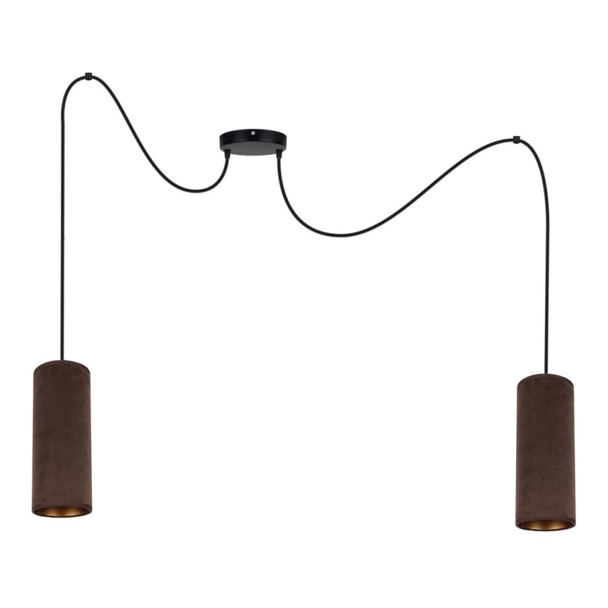 Lampadario a sospensione con filo AVALO 2xE27/60W/230V ragno marrone/rame