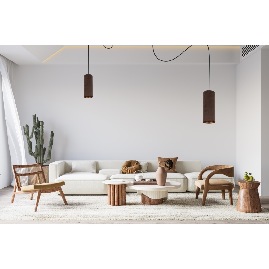 Lampadario a sospensione con filo AVALO 2xE27/60W/230V ragno marrone/rame