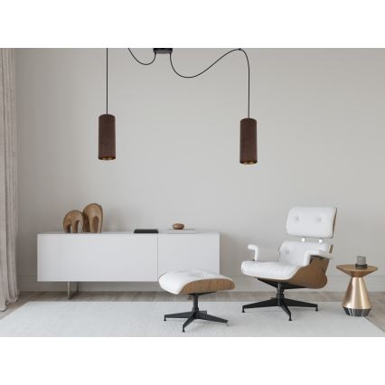 Lampadario a sospensione con filo AVALO 2xE27/60W/230V ragno marrone/rame