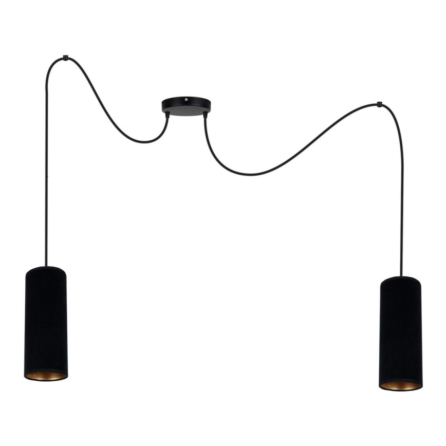 Lampadario a sospensione con filo AVALO 2xE27/60W/230V ragno nero