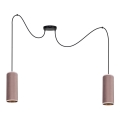 Lampadario a sospensione con filo AVALO 2xE27/60W/230V ragno rosa/rame