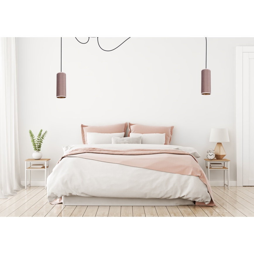 Lampadario a sospensione con filo AVALO 2xE27/60W/230V ragno rosa/rame