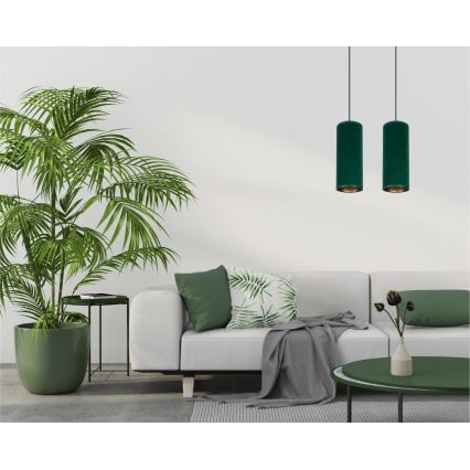 Lampadario a sospensione con filo AVALO 2xE27/60W/230V verde