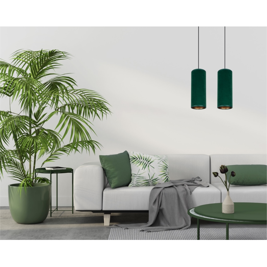 Lampadario a sospensione con filo AVALO 2xE27/60W/230V verde
