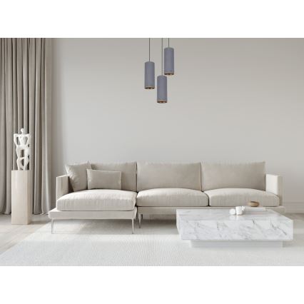 Lampadario a sospensione con filo AVALO 3xE27/60W/230V diametro 35 cm grigio