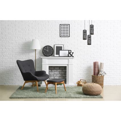 Lampadario a sospensione con filo AVALO 3xE27/60W/230V diametro 35 cm grigio/nero