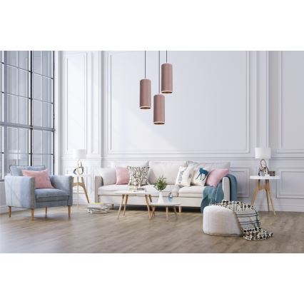 Lampadario a sospensione con filo AVALO 3xE27/60W/230V diametro 35 cm rosa