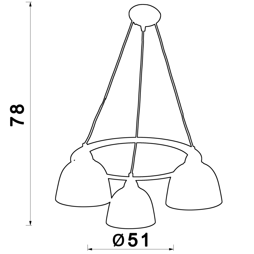 Lampadario a sospensione con filo AVIA 3xE27/60W/230V