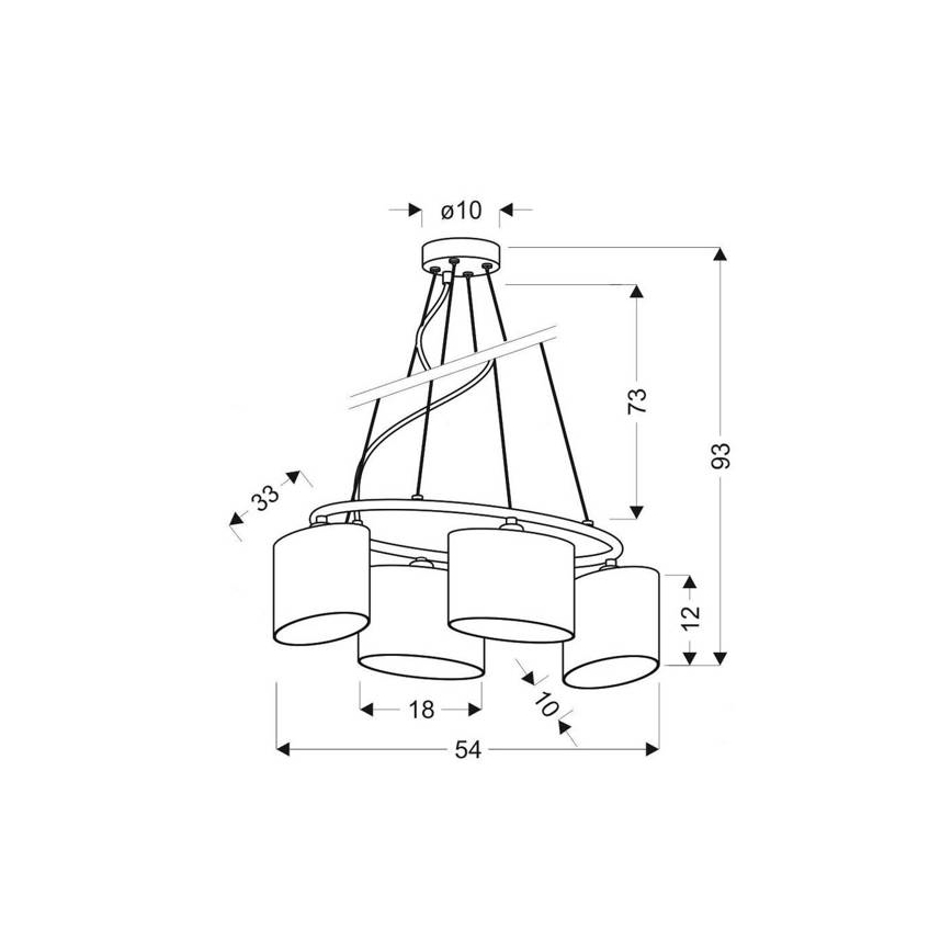 Lampadario a sospensione con filo BAN 4xE14/40W/230V
