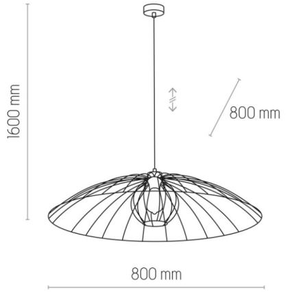 Lampadario a sospensione con filo BARBELLA 1xE27/60W/230V diametro 80 cm
