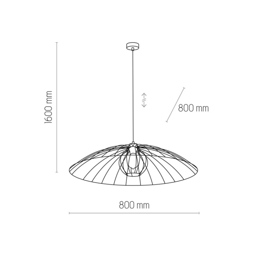 Lampadario a sospensione con filo BARBELLA 1xE27/60W/230V diametro 80 cm