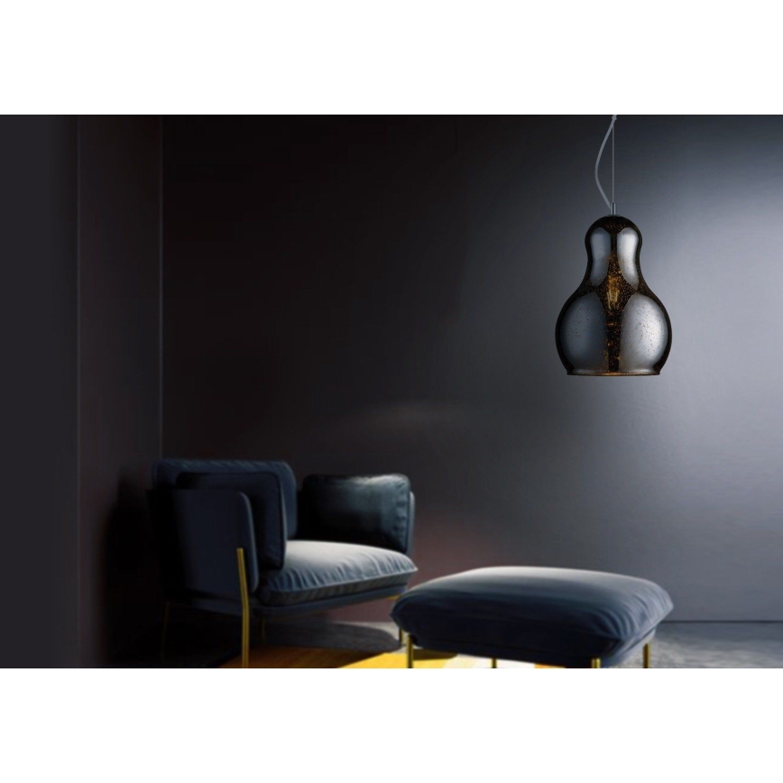 Lampadario a sospensione con filo BELLO 1xE27/60W/230V diametro 30 cm cromo