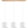 Lampadario a sospensione con filo BENITA 3xE27/40W/230V bianco/quercia