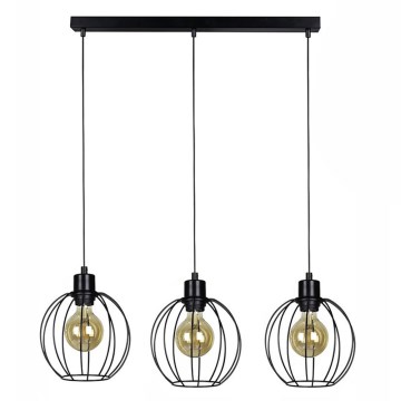 Lampadario a sospensione con filo BERIS 3xE27/60W/230V quercia