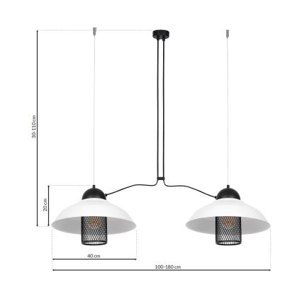 Lampadario a sospensione con filo BJORN 2xE27/60W/230V