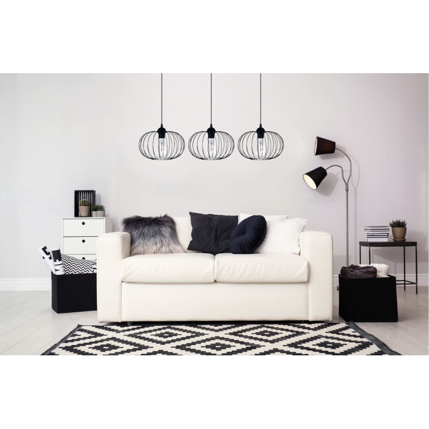 Lampadario a sospensione con filo BOCCA 3xE27/60W/230V