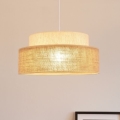 Lampadario a sospensione con filo BOHO 1xE27/60W/230V bianco/beige