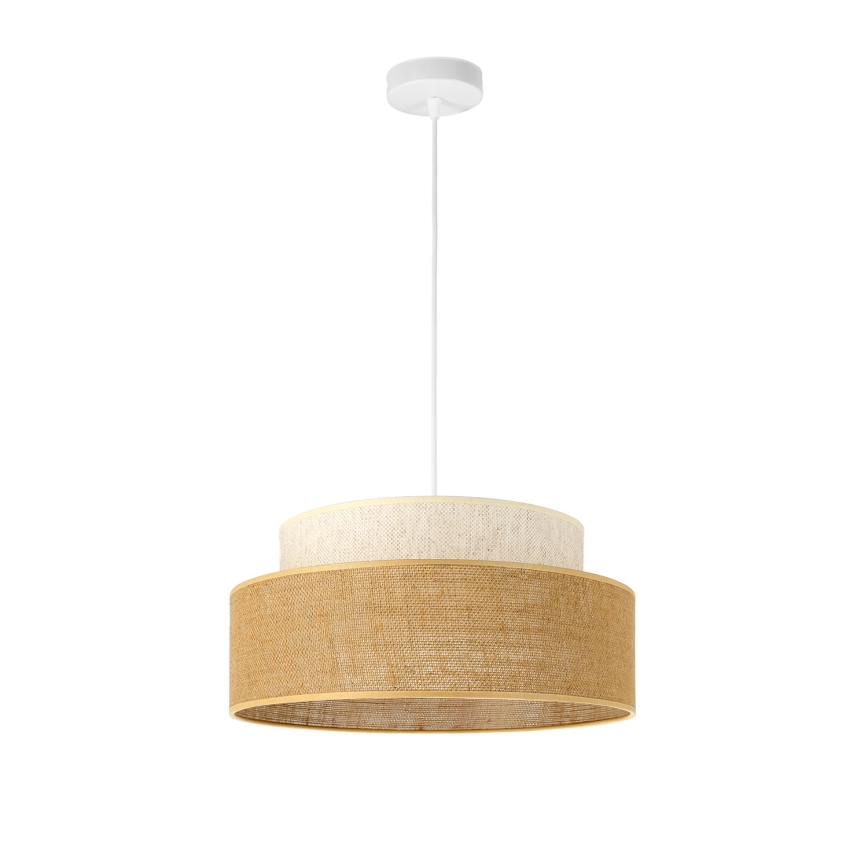 Lampadario a sospensione con filo BOHO 1xE27/60W/230V bianco/beige