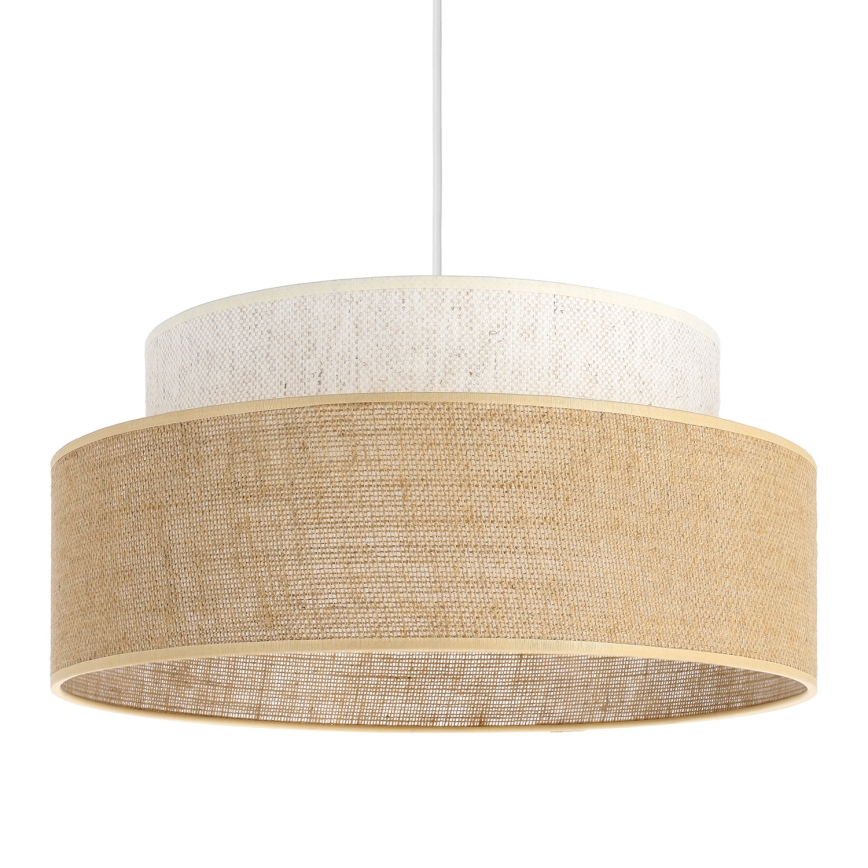 Lampadario a sospensione con filo BOHO 1xE27/60W/230V bianco/beige