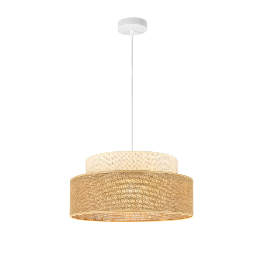Lampadario a sospensione con filo BOHO 1xE27/60W/230V bianco/beige