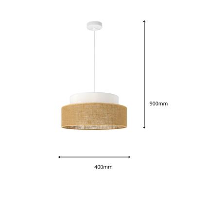 Lampadario a sospensione con filo BOHO 1xE27/60W/230V bianco/beige