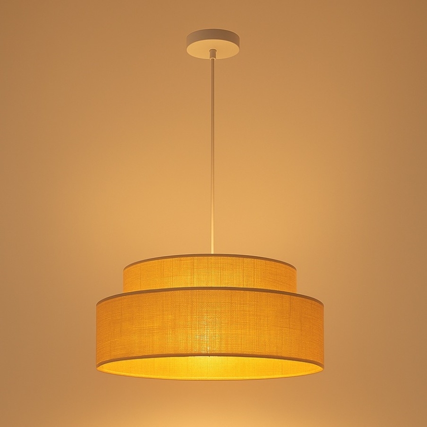 Lampadario a sospensione con filo BOHO 1xE27/60W/230V diametro 40 cm beige