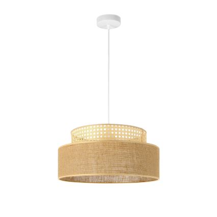 Lampadario a sospensione con filo BOHO 1xE27/60W/230V diametro 40 cm rattan