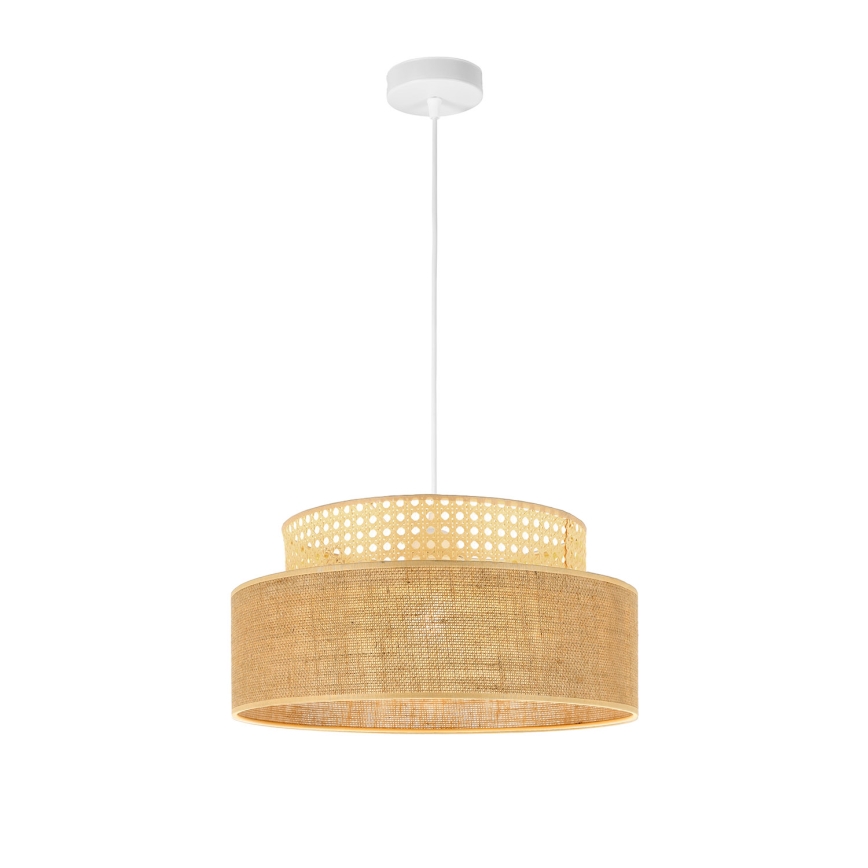 Lampadario a sospensione con filo BOHO 1xE27/60W/230V diametro 40 cm rattan