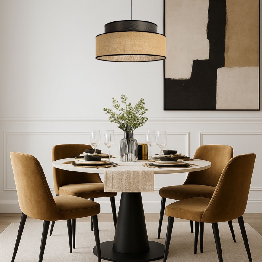 Lampadario a sospensione con filo BOHO 1xE27/60W/230V marrone/beige