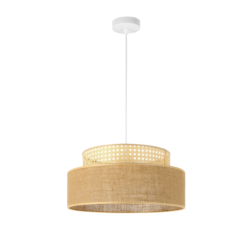 Lampadario a sospensione con filo BOHO 1xE27/60W/230V rattan