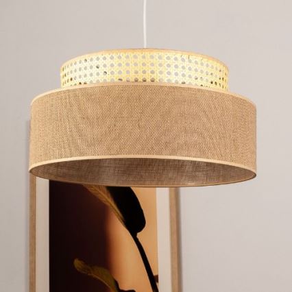 Lampadario a sospensione con filo BOHO 1xE27/60W/230V rattan