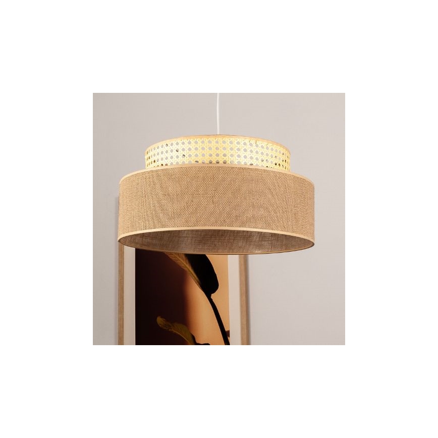 Lampadario a sospensione con filo BOHO 1xE27/60W/230V rattan