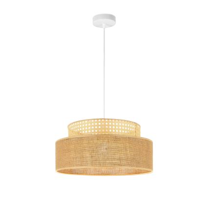 Lampadario a sospensione con filo BOHO 1xE27/60W/230V rattan