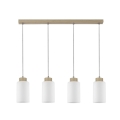 Lampadario a sospensione con filo BOSCO 4xE27/60W/230V Betulla