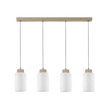 Lampadario a sospensione con filo BOSCO 4xE27/60W/230V Betulla