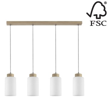 Lampadario a sospensione con filo BOSCO 4xE27/60W/230V - certificato FSC