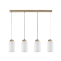 Lampadario a sospensione con filo BOSCO 4xE27/60W/230V quercia