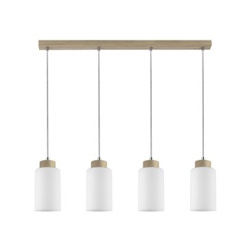 Lampadario a sospensione con filo BOSCO 4xE27/60W/230V quercia