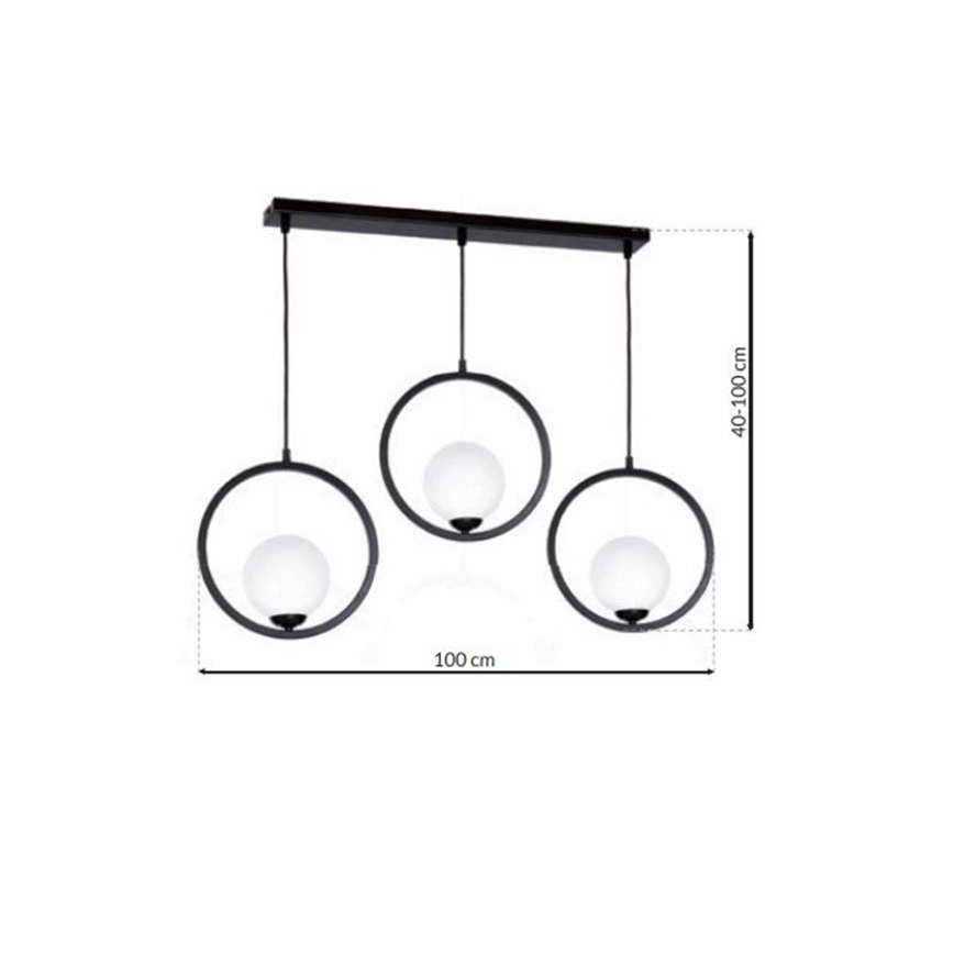 Lampadario a sospensione con filo BOSTON 3xE14/40W/230V