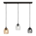 Lampadario a sospensione con filo BRILLANT 3xE27/15W/230V beige/limpido/grigio
